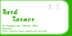 mark karner business card